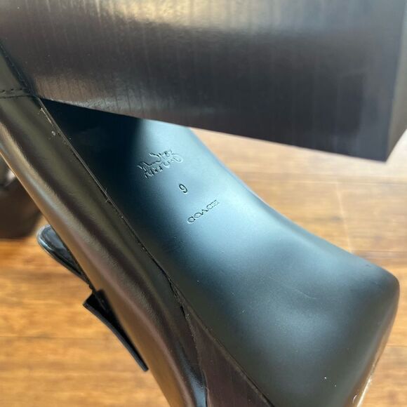 Nwt COACH Ilyse 120MM Leather Platform Loafers Black - Picture 7 of 10